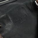 PRADA Tote Bag Leather Black Silver Auth 178161-18