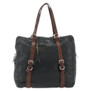 PRADA Tote Bag Leather Black Silver Auth 178161-13