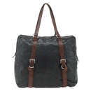 PRADA Tote Bag Leather Black Silver Auth 178161-2