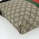 GUCCI GG Supreme Web Sherry Line Shoulder Bag PVC Beige Red 387111 Auth 178163-11