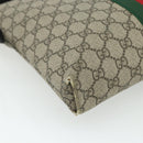 GUCCI GG Supreme Web Sherry Line Shoulder Bag PVC Beige Red 387111 Auth 178163-13