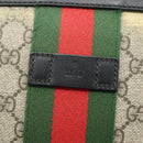 GUCCI GG Supreme Web Sherry Line Shoulder Bag PVC Beige Red 387111 Auth 178163-14