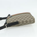 GUCCI GG Supreme Web Sherry Line Shoulder Bag PVC Beige Red 387111 Auth 178163-4