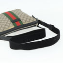 GUCCI GG Supreme Web Sherry Line Shoulder Bag PVC Beige Red 387111 Auth 178163-7