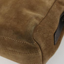 LOEWE Anagram Shoulder Bag Suede Gold Beige Auth 178167-9