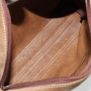 LOEWE Anagram Shoulder Bag Suede Gold Beige Auth 178167-11