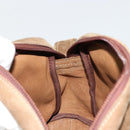 LOEWE Anagram Shoulder Bag Suede Gold Beige Auth 178167-12