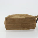 LOEWE Anagram Shoulder Bag Suede Gold Beige Auth 178167-5