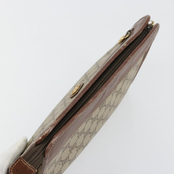 GUCCI GG Supreme Clutch Bag PVC Beige Gold 014 115 6063 Auth 178169