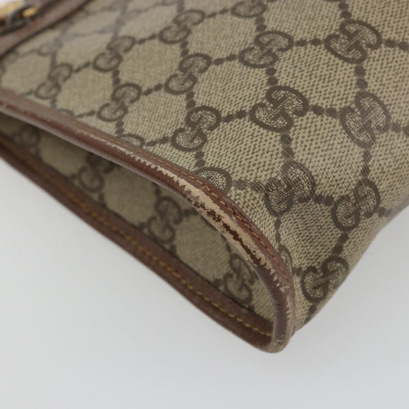 GUCCI GG Supreme Clutch Bag PVC Beige Gold 014 115 6063 Auth 178169