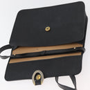 Christian Dior Trotter Canvas Shoulder Bag PVC Black Gold Auth 178171-18