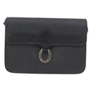 Christian Dior Trotter Canvas Shoulder Bag PVC Black Gold Auth 178171-13