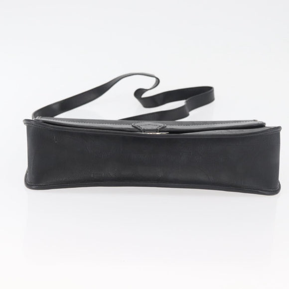 Christian Dior Trotter Canvas Shoulder Bag PVC Black Gold Auth 178171