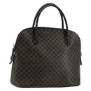 CELINE Macadam Canvas Hand Bag PVC Leather Black Gold Auth 178172A-1