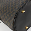 CELINE Macadam Canvas Hand Bag PVC Leather Black Gold Auth 178172A-16