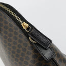 CELINE Macadam Canvas Hand Bag PVC Leather Black Gold Auth 178172A-10