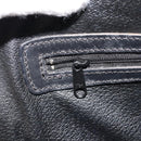 CELINE Macadam Canvas Hand Bag PVC Leather Black Gold Auth 178172A-20