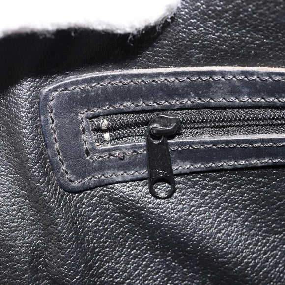 CELINE Macadam Canvas Hand Bag PVC Leather Black Gold Auth 178172A
