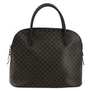 CELINE Macadam Canvas Hand Bag PVC Leather Black Gold Auth 178172A-13