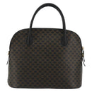 CELINE Macadam Canvas Hand Bag PVC Leather Black Gold Auth 178172A-2