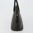 CELINE Macadam Canvas Hand Bag PVC Leather Black Gold Auth 178172A-3