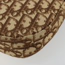 Christian Dior Trotter Canvas Shoulder Bag Brown Gold Auth 178175-10