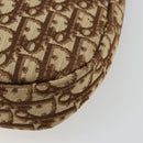 Christian Dior Trotter Canvas Shoulder Bag Brown Gold Auth 178175-12