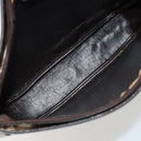 Christian Dior Trotter Canvas Shoulder Bag Brown Gold Auth 178175-17