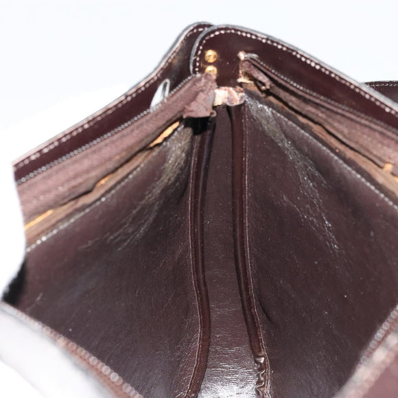 Christian Dior Trotter Canvas Shoulder Bag Brown Gold Auth 178175