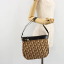 Christian Dior Trotter Canvas Shoulder Bag Brown Gold Auth 178175-20