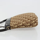 Christian Dior Trotter Canvas Shoulder Bag Brown Gold Auth 178175-5