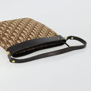 Christian Dior Trotter Canvas Shoulder Bag Brown Gold Auth 178175-7
