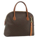 CELINE Macadam Canvas Hand Bag PVC Leather 2way Brown Gold Auth 178176-1