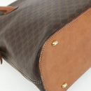 CELINE Macadam Canvas Hand Bag PVC Leather 2way Brown Gold Auth 178176-17