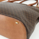 CELINE Macadam Canvas Hand Bag PVC Leather 2way Brown Gold Auth 178176-18