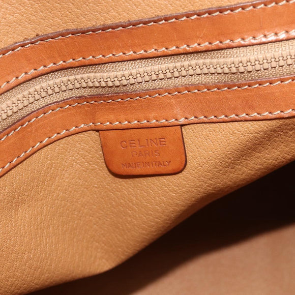 CELINE Macadam Canvas Hand Bag PVC Leather 2way Brown Gold Auth 178176