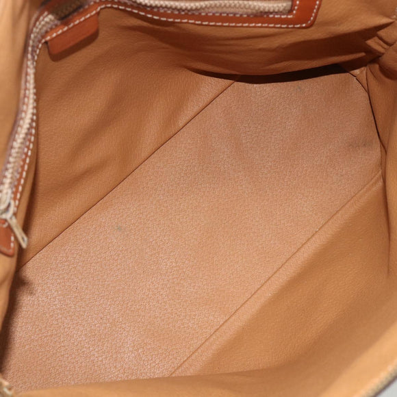 CELINE Macadam Canvas Hand Bag PVC Leather 2way Brown Gold Auth 178176