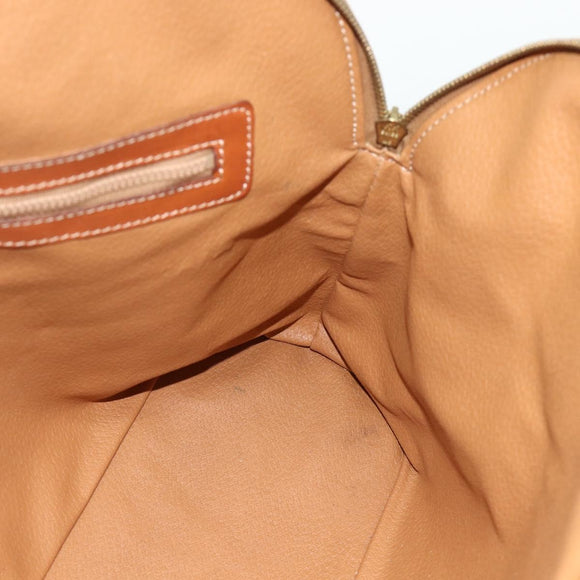 CELINE Macadam Canvas Hand Bag PVC Leather 2way Brown Gold Auth 178176