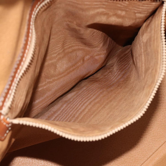 CELINE Macadam Canvas Hand Bag PVC Leather 2way Brown Gold Auth 178176