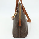 CELINE Macadam Canvas Hand Bag PVC Leather 2way Brown Gold Auth 178176-4