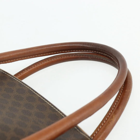 CELINE Macadam Canvas Hand Bag PVC Leather 2way Brown Gold Auth 178176