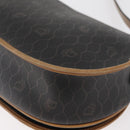 Christian Dior Honeycomb Canvas Shoulder Bag PVC Black Gold Auth 178180-13