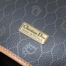 Christian Dior Honeycomb Canvas Shoulder Bag PVC Black Gold Auth 178180-16