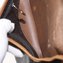 Christian Dior Honeycomb Canvas Shoulder Bag PVC Black Gold Auth 178180-17