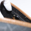 Christian Dior Honeycomb Canvas Shoulder Bag PVC Black Gold Auth 178180-20