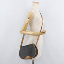 Christian Dior Honeycomb Canvas Shoulder Bag PVC Black Gold Auth 178180-22