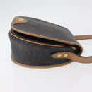 Christian Dior Honeycomb Canvas Shoulder Bag PVC Black Gold Auth 178180-4