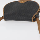 Christian Dior Honeycomb Canvas Shoulder Bag PVC Black Gold Auth 178180-6