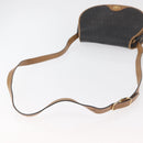 Christian Dior Honeycomb Canvas Shoulder Bag PVC Black Gold Auth 178180-7