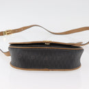 Christian Dior Honeycomb Canvas Shoulder Bag PVC Black Gold Auth 178180-9